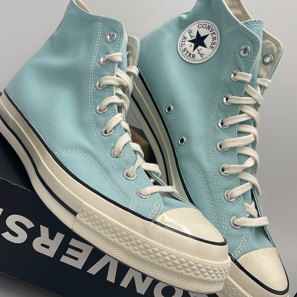 Converse Men’s High-Top Sneakers in Aqua A00621C CHUCK 70 HI SOFT JUNIPER/EGRET - Picture 6 of 16
